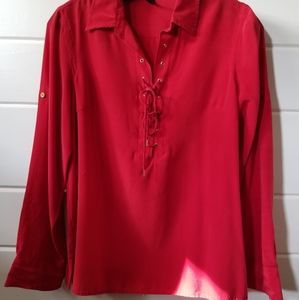 Silk red Ralph Lauren top